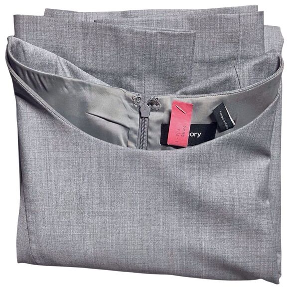 THEORY Cassii Sheath Dress Size 8 Wool Blend Short Sleeve Light Gray EUC Office - Picture 16 of 16